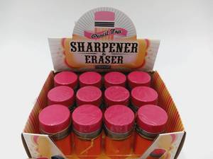 lot 386 image: Lot of 12 Pencil Top - Sharpener & Eraser Set & 6 wooden Slide Whistle