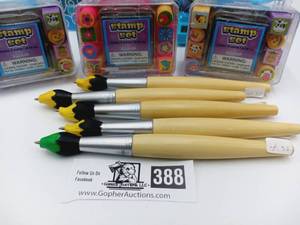 lot 388 image: 5 Dancing Shark - 5 Paint Brush Pens - 3 Stamp Sets