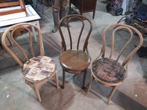 3 Vintage Wooden Chairs