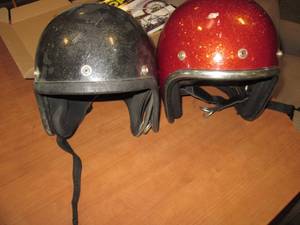 lot 116 image: (2) Vintage Snowmobile Helmets...