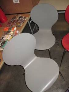 lot 139 image: (2) Grey Chairs Some Scuffing on o...