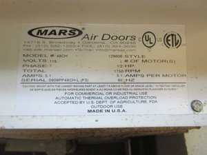 lot 22 image: Mars Door Air Curtain