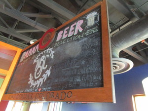lot 164 image: Odel Brewing Co. WoodChalkboard Sign 33X64