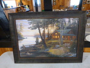 lot 185 image: Cabin on Lake Framed Print by Daughtry