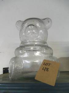Pyrex Clear Glass Bear Cookie Jar...