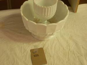 Milk Glass Bowl and Chalice...