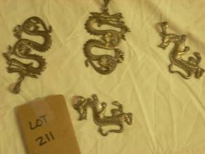 4 Dragon Necklace Charms...