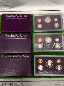 lot 55 image: 1985, 1987, 1991 United States Proof Sets