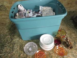 lot 7 image: Tote of Dishes and Glassware...