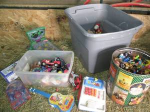 lot 9 image: Tote of  Vintage Toys...