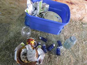 lot 35 image: Tote of Vintage Glassware...