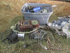 lot 45 image: Tote of Misc. Vintage Tools, Hardwa...