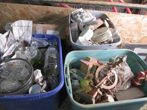 lot 66 image: (3) Totes, and (1) Box of Glassware...