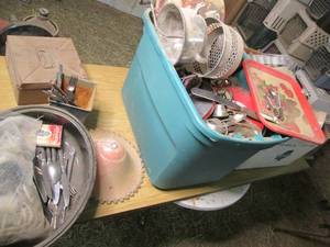 lot 93 image: Silver Plated Silverware in Totes I...