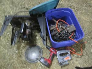 lot 134 image: Router on Stand With Tote of Tools...