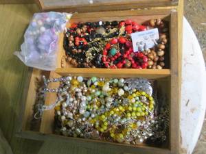 lot 157 image: Wood Box Full of Jewelry See Photo...