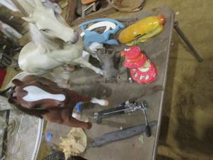 lot 194 image: (2) Toy Horses, and Other Misc. Con...