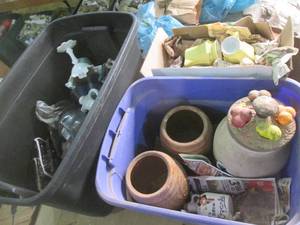 lot 218 image: (2) Totes of Glassware...