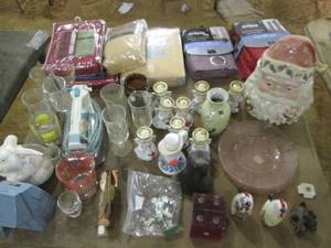 lot 219 image: Curtains, Candle Holders, Cookie Ja...