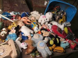 lot 295 image: Tote Full of Vintage Toys See Phot...