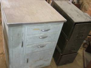 lot 296 image: One Metal File Cabinet & One Kitche...