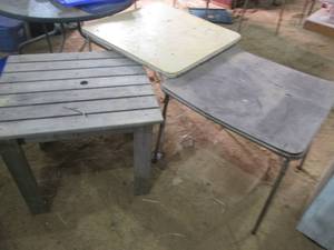 lot 297 image: (2) Card Tables & Wood Table...