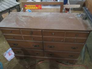 lot 298 image: Vintage Wood Dresser With Mirror...