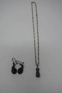 lot 69 image: Sterling Sliver necklace and earrings