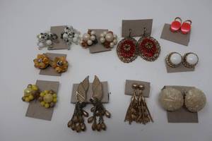 lot 72 image: 10 clip on earring pairs