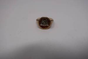 lot 113 image: Vintage 10k Gold Ring (Freemason)