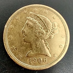 1906-S $5 Liberty Gold Coin