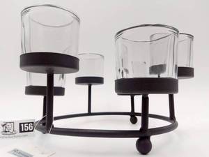 lot 156 image: Iron  and Glass Candelabra Centerpiece, Brand New