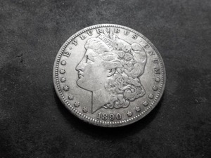 1890 CC  Morgan Silver Dollar