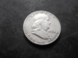 1954 S Franklin Half Dollar