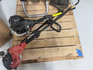 Lot of salvage tools pressure washer engine, two trimmers  - for parts only