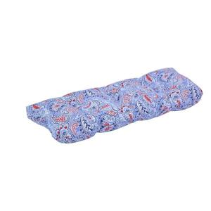 Hampton Bay 42 in. x 18 in. x 5 in. Denim Paisley Outdoor Tufted Bench Cushion by Hampton Bay
