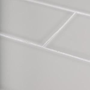 Weather Grey 4 in. x 12 in. Glossy Ceramic Wall Tile (10.33 sq. ft.Case)by Jeffrey Court