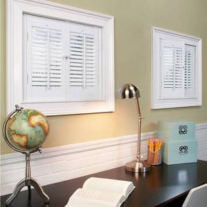 Home Basics White 1-14 in. Traditional Faux Wood Interior Shutter