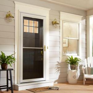 36 in. x 80 in. 2500 Series White Universal Self-Storing Aluminum Storm Door by Andersen. Retails over $300