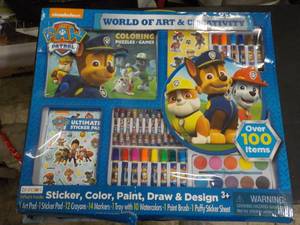 lot 89 image: large Paw Patrol and Marvel Art Kit...