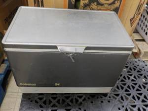 lot 128 image: Coleman 54 Metal Cooler and Accesso...