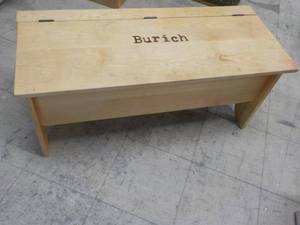 lot 157 image: Wood Bench 37 x 17 x 16 with Storag...