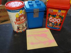 lot 160 image: Tinker Toys, Legos, and MegaBloks...