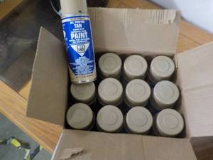 lot 263 image: 12 Cans All Purpose Tan Spray Paint...