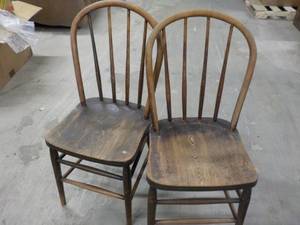 lot 345 image: 2 Wood Chairs Very Good Condition...