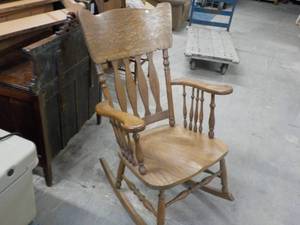 lot 349 image: Oak Rocking Chair...