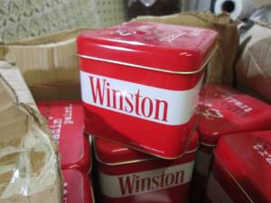 lot 12 image: (F-2) Lot of 18 Winston Tin Contain...