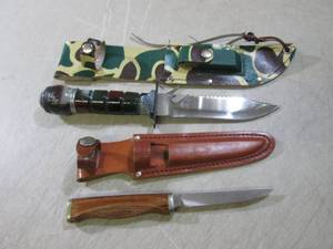 lot 197 image: (FS) 2 Knives with Sheaths 11 and ...