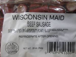 lot 251 image: (B-3) Wisconsin Maid Beef Sausage B...
