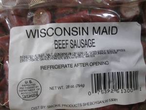 lot 253 image: (B-3) Wisconsin Maid Beef Sausage B...